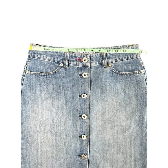 Tommy Hilfiger Vintage Y2K Button Front Denim Skirt Women’s Size 2 28” Waist - Picture 7 of 8
